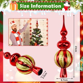 CAREDGO Christmas Tree Topper Red Christmas Tree Topper Champagne 23 cm Christmas Tree Topper Christmas Tree Decoration Plastic Tree Topper Christmas Tree Decoration for Decoration