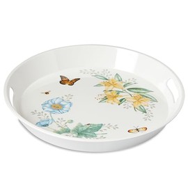 Lenox 865999 Butterfly Meadow Melamine Round Tray, Lightweight Melamine Material