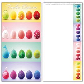 Set of 12 Easter Cards with Envelopes, 20 Easter Eggs – Elegant and Large Happy Easter Greeting Cards in DIN Long Format for Private and Business by BREITENWERK