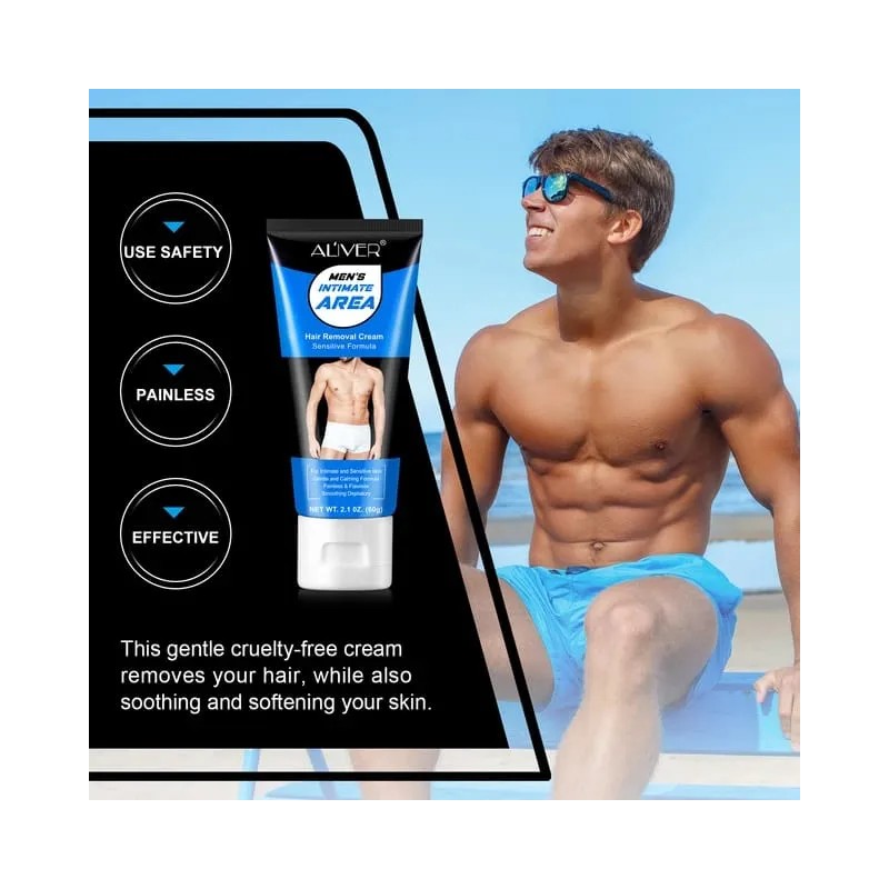 Crema Depilatoria Zona Íntima Masculina Aliver Sin Dolor