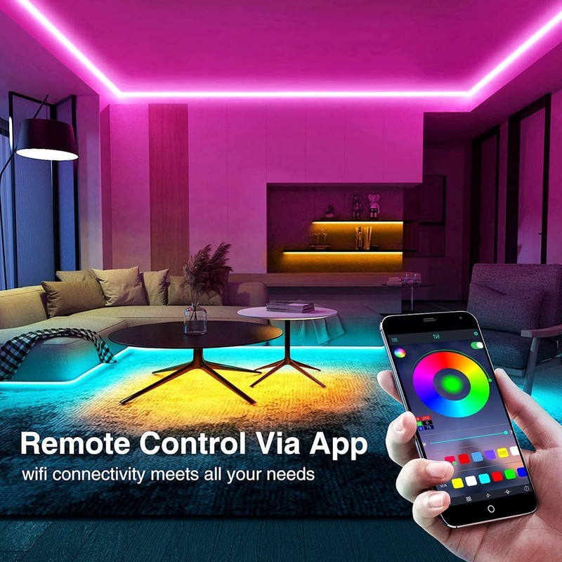LED Strip 2M Controlled by Bluetooth App or Remote Control