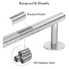 Self Adhesive Towel Bar,16" Brushed Nickel No Drill Bathroom,304SS Towel