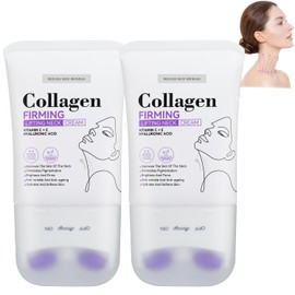 taduno Neck Collagen Cream, Neck Creams for Tightening and Firming, Collagen Firming Cream for Loose Skin, Tighten and Lift Neck Cream with Roller, Tightens&Smooths Wrinkles (2PCS)