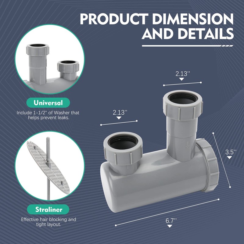 LukLoy Trampa de PVC para fregadero, para champú