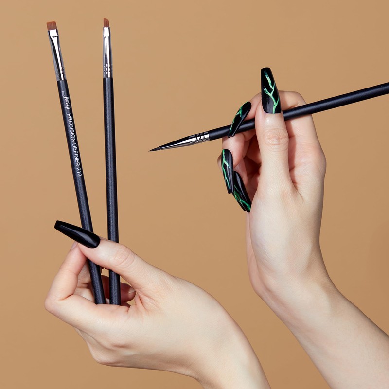 Jessup Eyeliner Brush Set, 3 Pieces, Professional Precision Eyeliner Brush,