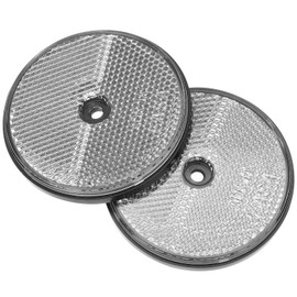 iplusmile 2 Pack Rear Reflector, Round Rear Reflectors Screw on Safety Reflective, Post Reflectors, Reflectors For Gate Posts for Caravan/Truck/Trailer/Boat