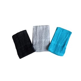 Waddington Face Cloths / Flannels Pack 3 Assorted Colours In Silver, Purple, Aqua
