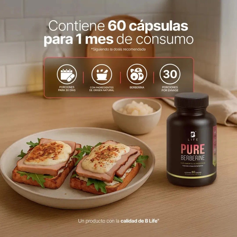Berberina Pura Cápsulas Life 1000 Pure Berberine Sabor