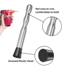LEGERM Professional Muddler for Cocktails Set - Stainless Steel Muddler Old Fashioned Cocktail Kit Ice Crusher - Cocktail Set Bartender Kit for Home Bar - Fruit Crusher for Mojito