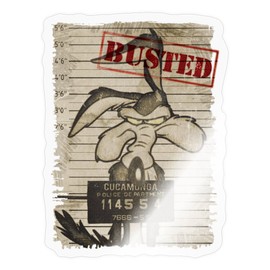 Spreadshirt Looney Tunes Wile E. Coyote Busted Sticker 10 x 10 cm 10 x 10 cm Glossy Transparent