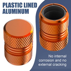 Tire Valve Stem Caps - 4 Pack Anti-Corrosion Premium Anodized Alloy Tyre Air Valve Caps Universal for Car SUV Bike Orange