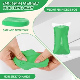 VioraWhite 72 Pcs 38oz Air Dry Clay Bulk Modeling Magic Ultra Lightweight Foam Modeling Clay for Kids Adults DIY Gifts Party Arts Crafts and School Project Supplies(Emerald Green)