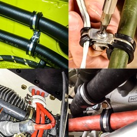 LOKMAN 20 Pack 1-1/2 Inch Stainless Steel Cable Clamp, Rubber Cushioned Insulated Clamp, Metal Clamp, Tube Holder for Tube, Pipe or Wire Cord Installation