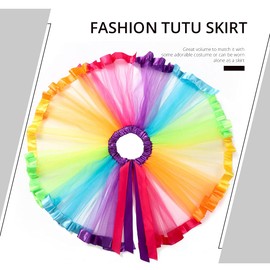 TWINKLEDE Women Rainbow Tutu Skirt Colorful Rave Clown Costume Tutus Skirt for Adult (A Rainbow)