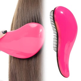 Detangle Hair Brush - Wet Thick Curly & Fine Hair, for Kids, Women, & Toddlers (Rose red)