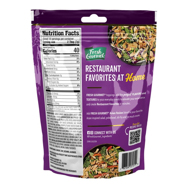 Fresh Gourmet Asian Fusion Crunch 3.5 Ounce (Pack of 6)