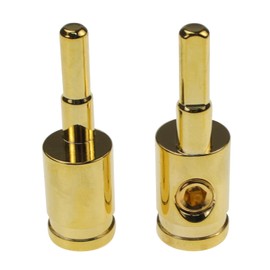 Bumbesti 2 pcs 4 GA to 8 GA Amp Input Reducer,Audio 4 Gauge to 8 Gauge Wire GA Reducer Power/Ground GA adapters Glod