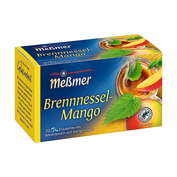 Messmer tea: Nettle Mango 20 tea bags Made in Germany