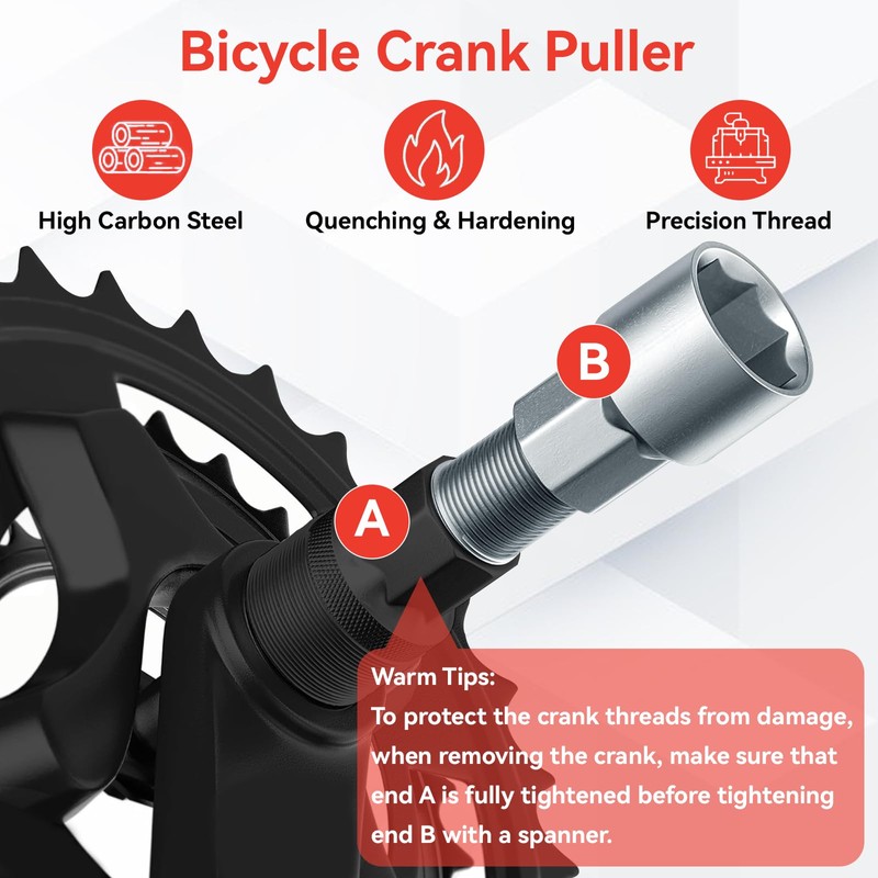 JRJRN Chain Whip and Puller Set, Universal Gear Puller, Cassette