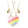 2PCS Unique BFF Magnetic Necklaces, Best Friends Half Heart Rainbow