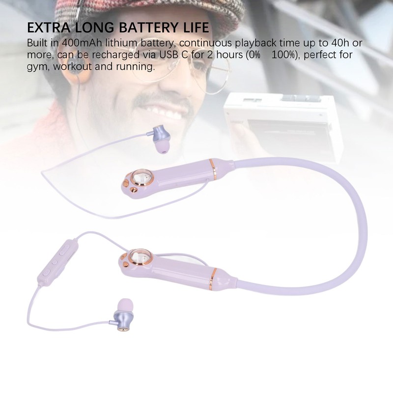 Neckband Earbuds IPX5 Bluetooth 5.3 Wireless Cat Pattern RGB Backlight