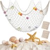 Ihvewuo 2 Pcs Fish Netting Decoration Beige Nautical Fish Net