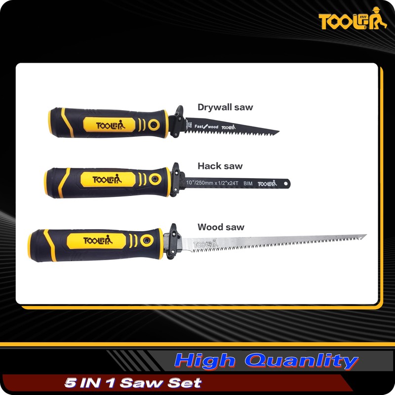 TOOLAN: 5-In-1 Multi Blades Hand Saw, 6 Inch(11T/16T) Double Edges