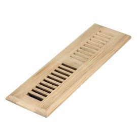Homewell White Oak Wood Floor Register, Drop in Vent Cover with Damper, 2x10 Inch, Unfinished