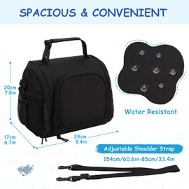 VASCHY Lunch Bag for Men, Reusable Insulated Large Lunch Box Container Cooler Bag for Adults/Women/Kids for Work,School,Picnic Black