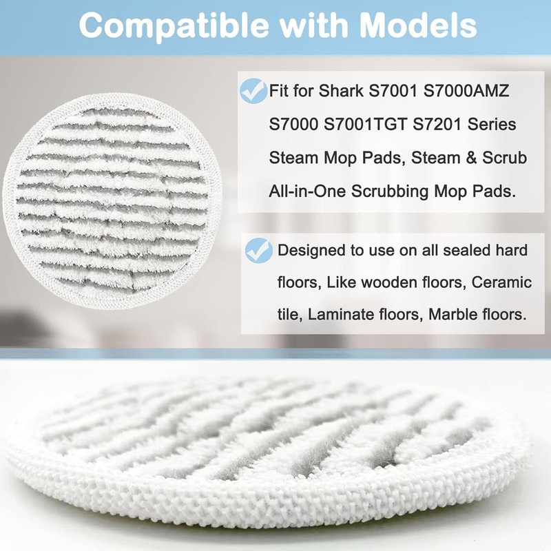 Steamer Mop Pad Replacement for Shark S7001 S7000AMZ S7000 S7001TGT