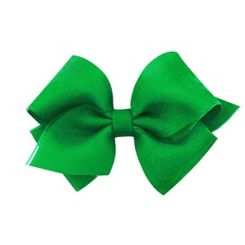 Wee Ones Girls' Organza Overlay Hair Bow on a WeeStay Hair Clip, Extra Small, Green