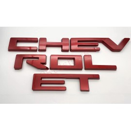 Unbranded 2022 and up front grille letter Overlay Fit Silverado 1500 Custom Red