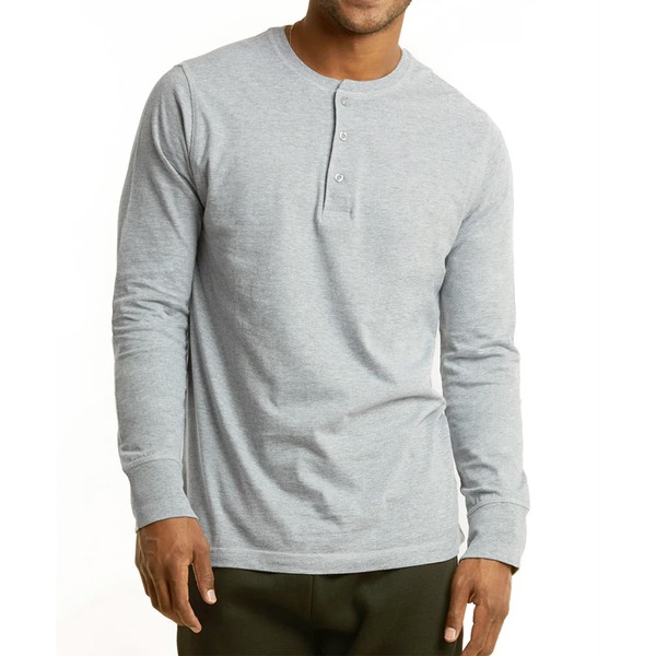 BasicList Men's Waffle Jersey Henley Shirts - Casual Top Tee
