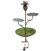 Retrome Deck Mounted Bird Bath Feeder Combo for Outside, Iron