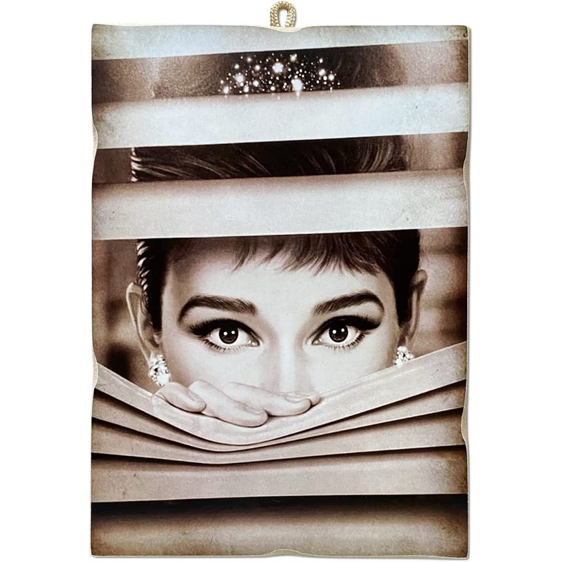KUSTOM ART Set of 4 Vintage Style Audrey Hepburn Wooden