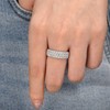 SHELOVES Three Row Eternity Ring for Women Round Cut CZ