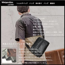 Meigardass Mini Shoulder Bag Genuine Leather Men's Horizontal Pochette Shoulder Pouch Messenger Bag Crossbody Business Outdoor Formal School Commute Lightweight Practical Men's Bag, Black, Small