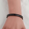 Hair Tie Bracelet High Polishing Stainless Steel Grooved Cuff Bangle