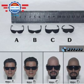 ZY toys 1/6 Scale ZY Toys 4 Styles Plastic Black Glasses Sunglasses for 12'' figure