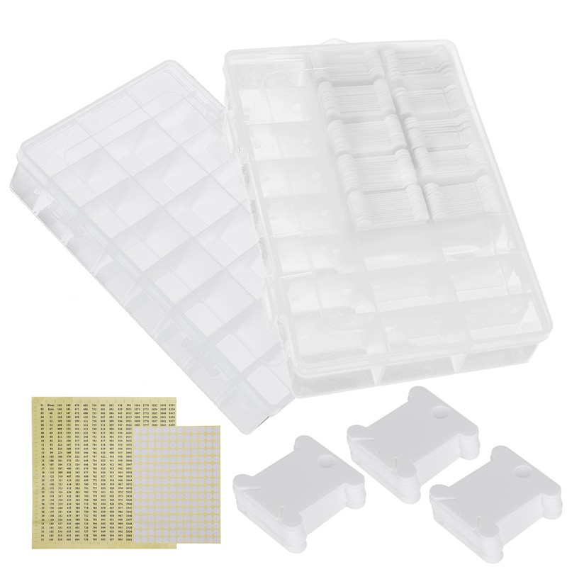 150Pcs Sewing Floss Bobbins Winding Plate Stitch Organizer Set Embroidery