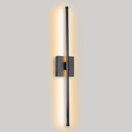 Goosebrite Modern LED Wall Sconces, Hardwired Wall Sconces, 3000K Warm Light Wall Lamp, Wireless Black Wall Light Fixtures for Living Room, Bathroom, Bedroom