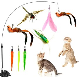 sanyuexiaozai Cat Toys, Cat Toy, Interactive Indoor Toy with Sticky Super Suction Cup, Toy for Boredom and Exercise (8 Pieces)