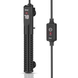 hygger Ceramic Submersible Aquarium Heater, New Explosion-Proof Fish Tank Water Heater with External Temp Controller Auto Thermostat Heater for Saltwater Freshwater (300W for 25~80 Gallon)