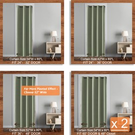 SHINELAND Room Divider Curtains,Boho Closet Door,80 Inches Long,Sage Green