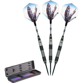 Elkadart Black Mamba 80% Tungsten Steel Tip Darts with Storage/Travel Case, 26 Grams