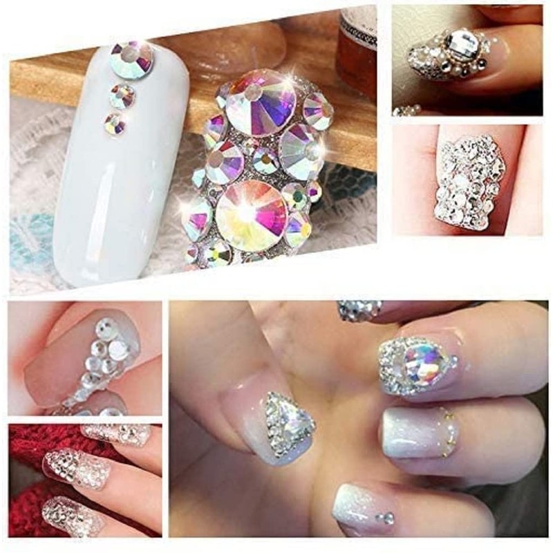 Onwon 1440 Pcs Crystal Flat Back Brilliant Round Rhinestones Glass