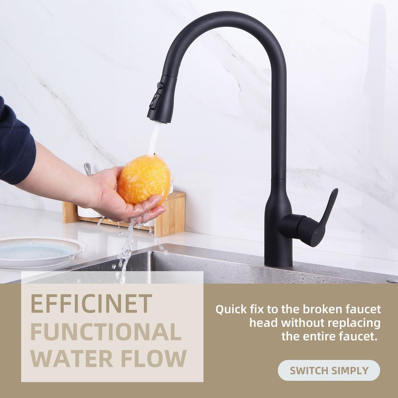 Angle Simple Kitchen Sink Sprayer, Faucet Head Replacement, Stream Spray