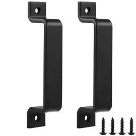 qufzdopv Sliding Door Handle, Black Handles, Sliding Door Handle, Barn Door Handle, Solid Steel Door Handle, Robust Vintage Cast Iron Door Handle, Door Handles for Sliding Doors, Cabinets (2 Pieces)