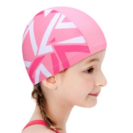 Swim Cap Kids Swimming Cap Girls Swimming Cap Hair Stay Dry Elastic 3D Swim Hat Elementary School Junior 2-8 Years Old Girls Swimming Practice Water Play Fitness Competition Cap Pool Hat 45-55cm Pink