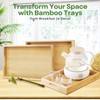 Flexzion Bamboo Trays for Serving Food - 3 Pack Bamboo